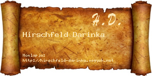 Hirschfeld Darinka névjegykártya
